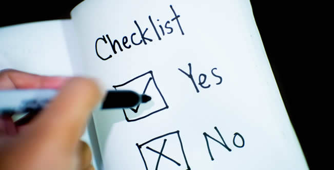 Checklist for holiday planner software