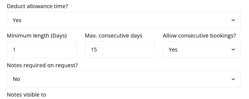 Minimum duration option on leave types