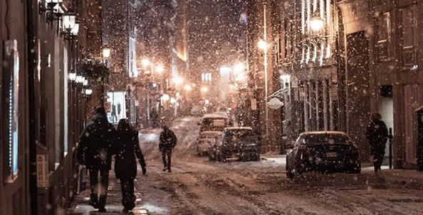 Snowy town