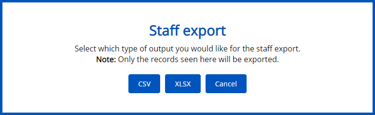 Export options