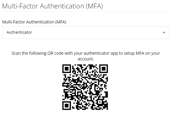 MFA Setup - QR Code