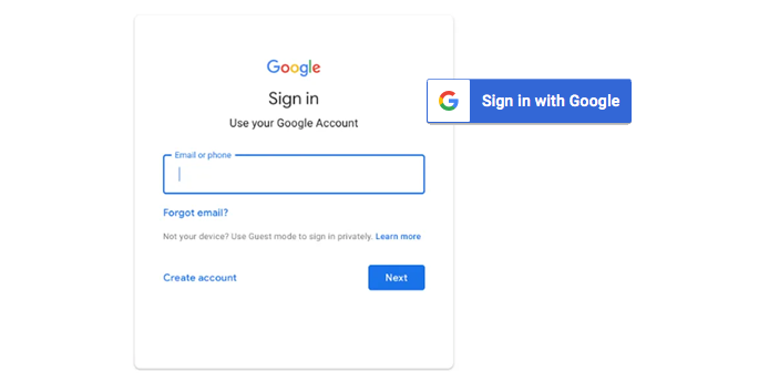 Sign in to WhosOff with your personal Google account